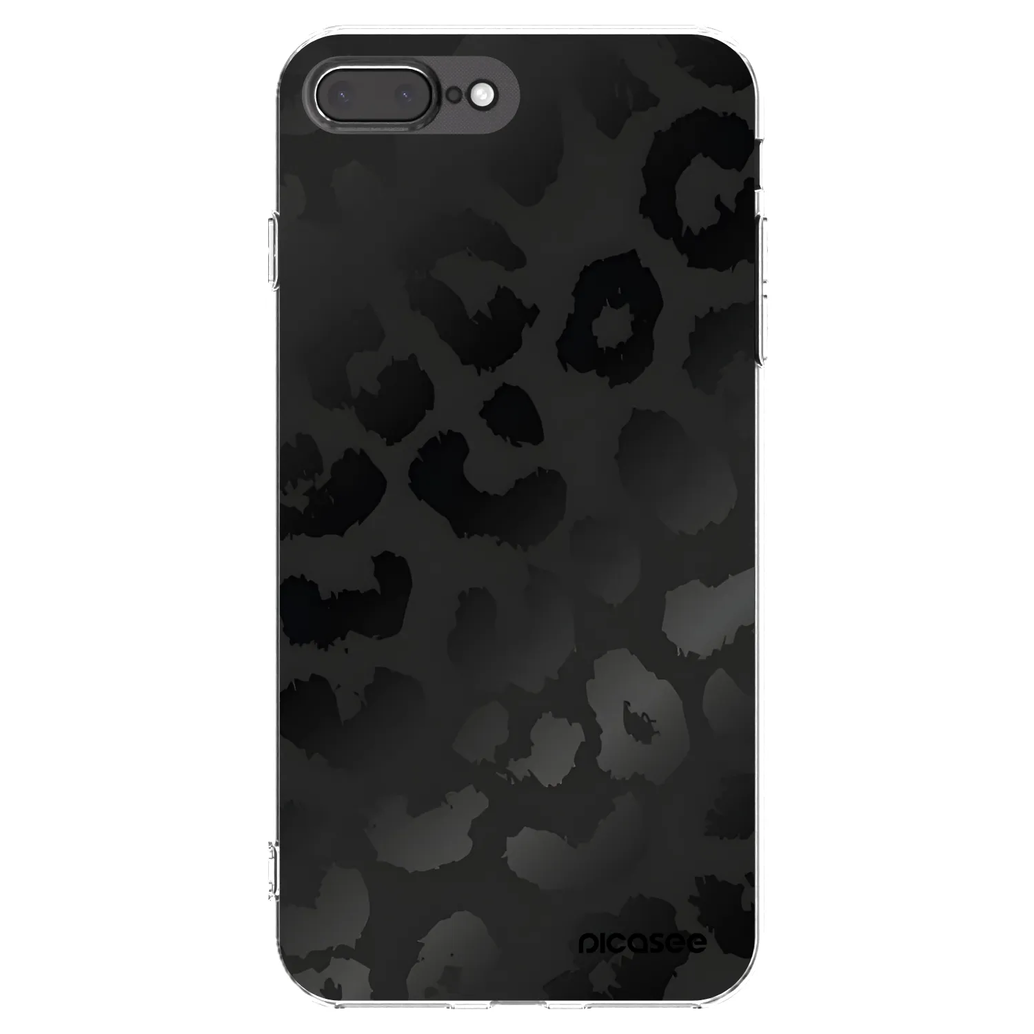 Picasee Apple iPhone 7 Plus Hülle - Transparentes Silikon - Midnight Leopard
