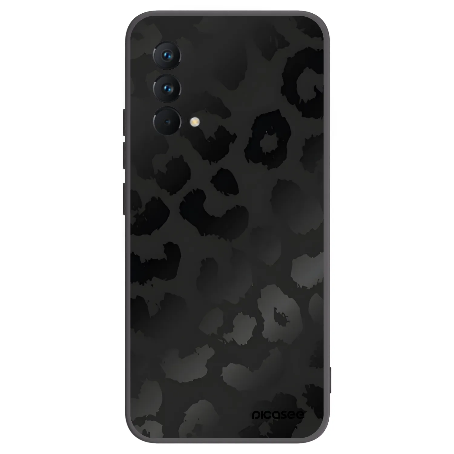 Picasee Realme GT Master Edition 5G Hülle - Schwarzes Silikon - Midnight Leopard