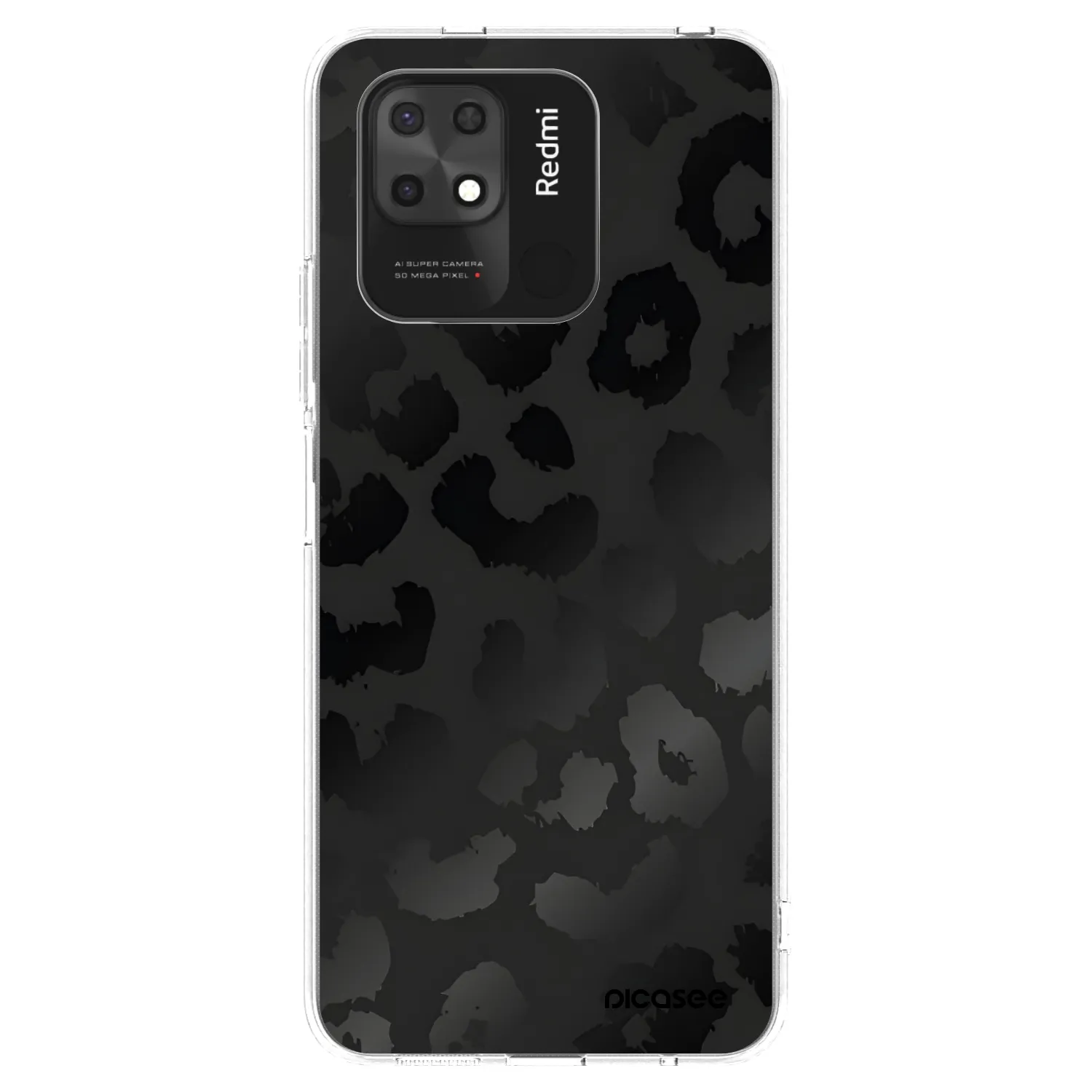 Picasee Xiaomi Redmi 10C Hülle - Transparentes Silikon - Midnight Leopard