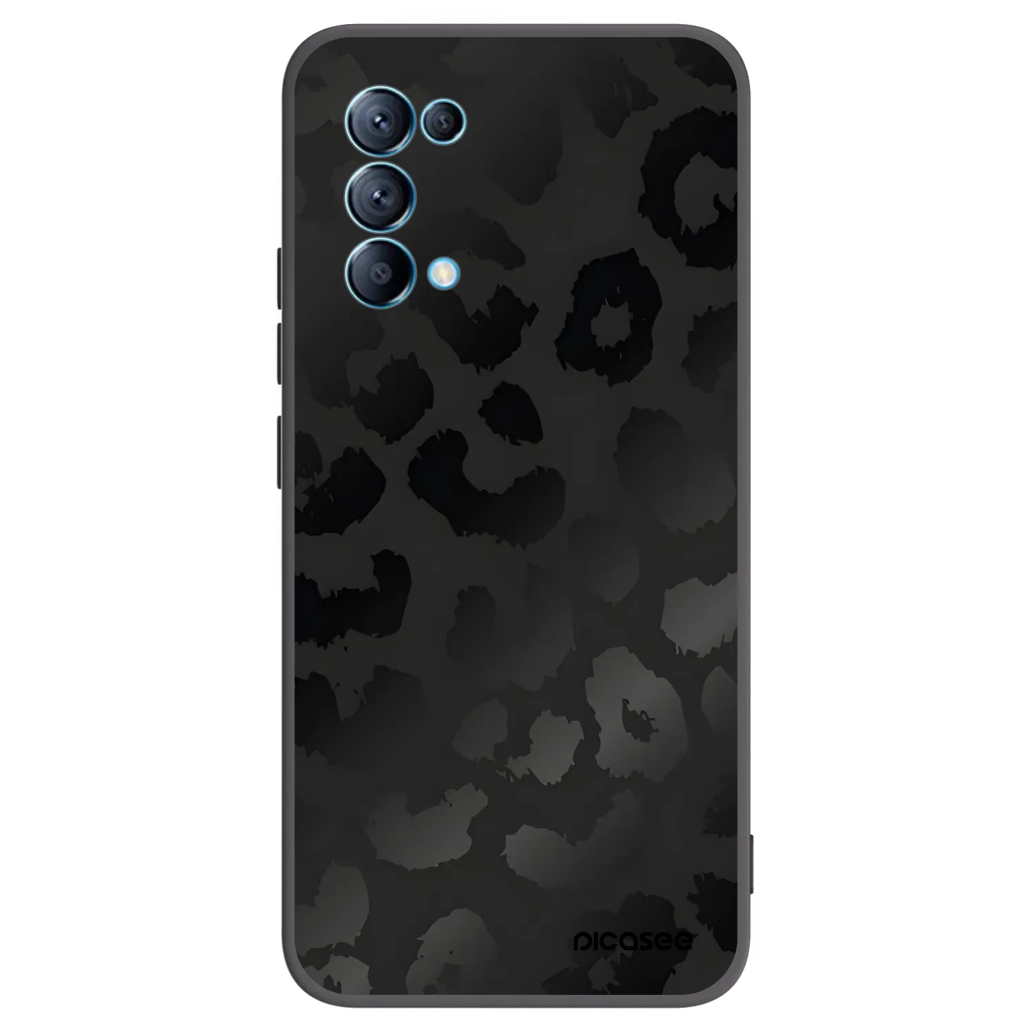 Picasee OPPO Reno 5 5G Hülle - Schwarzes Silikon - Midnight Leopard