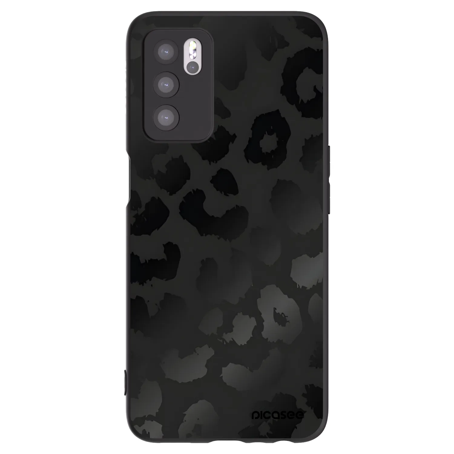 Picasee OPPO A16 Hülle - Schwarzes Silikon - Midnight Leopard