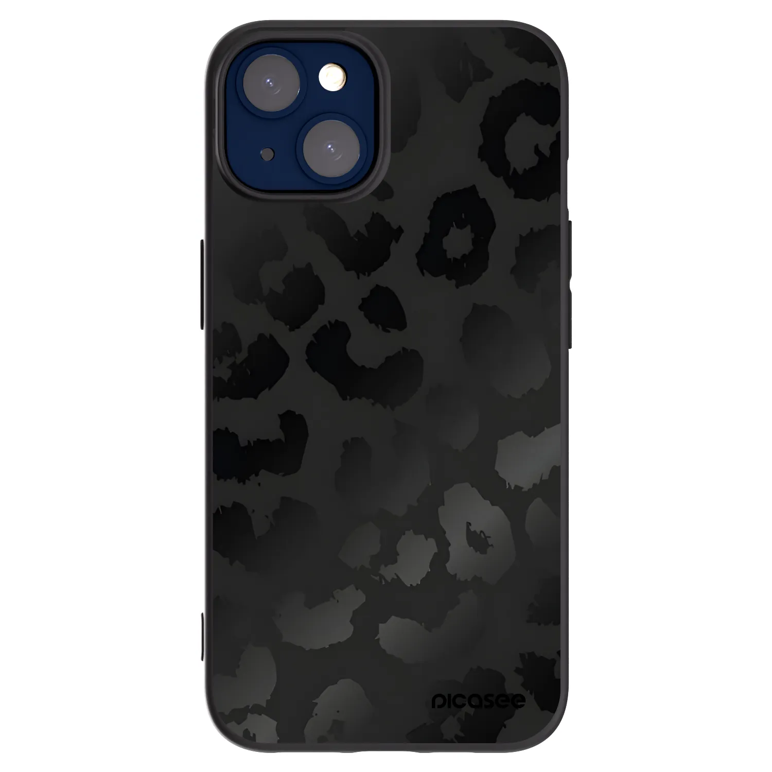 Picasee Apple iPhone 14 Hülle - Schwarzes Silikon - Midnight Leopard