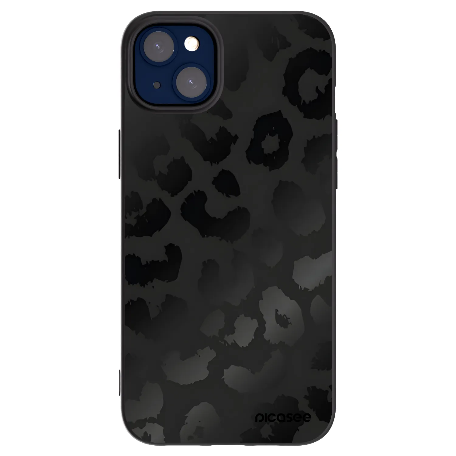 Picasee Apple iPhone 14 Plus Hülle - Schwarzes Silikon - Midnight Leopard