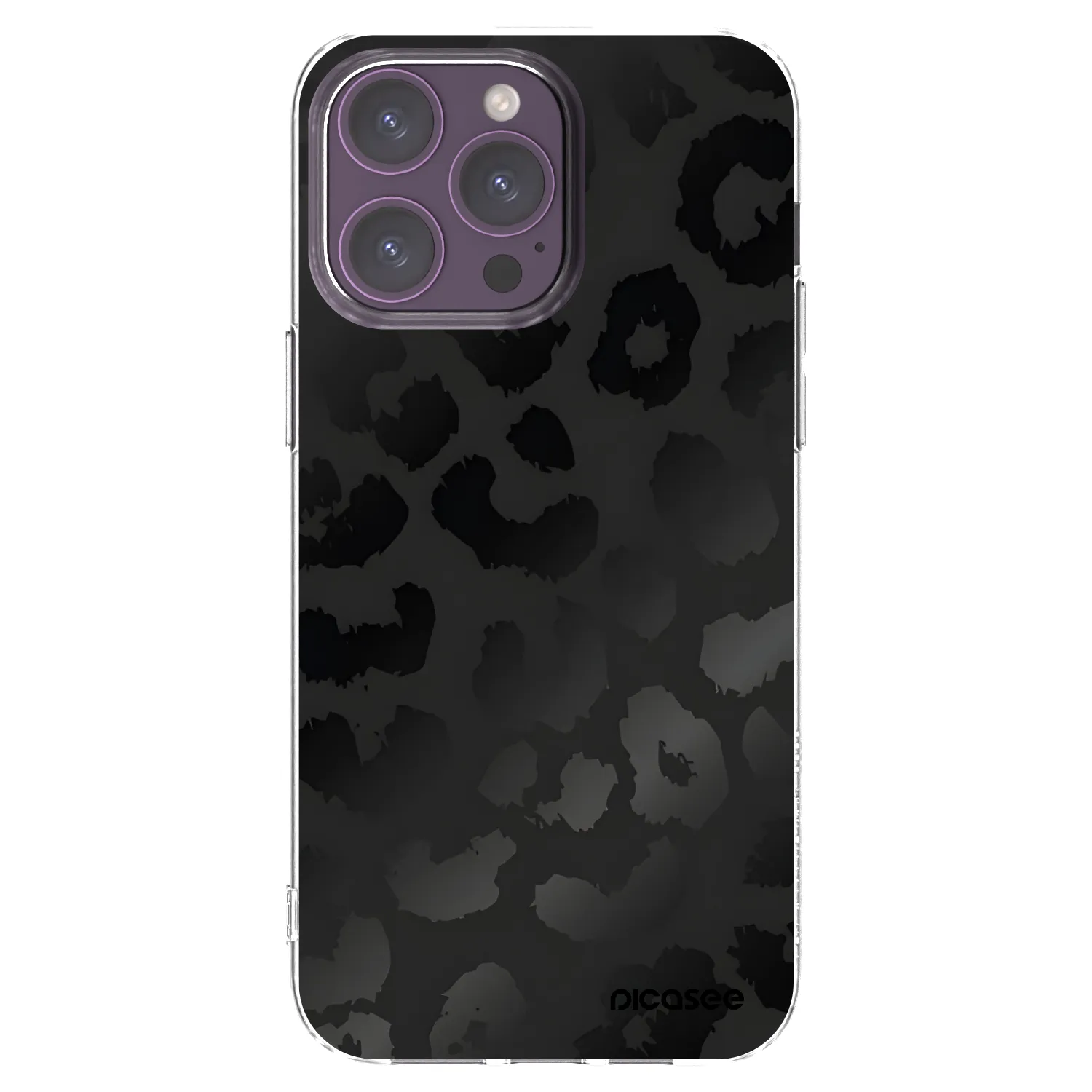 Picasee Apple iPhone 14 Pro Max Hülle - Transparentes Silikon - Midnight Leopard