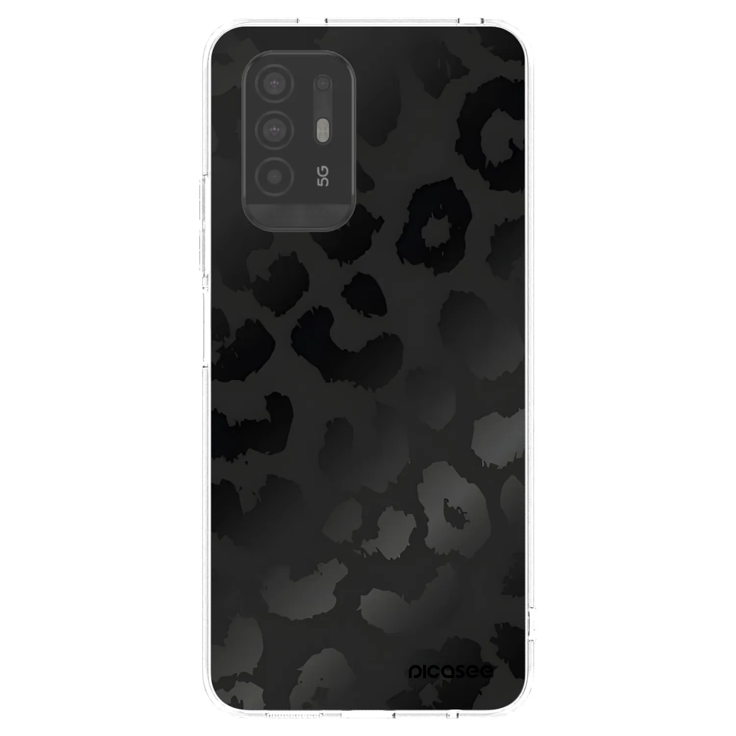 Picasee OPPO A94 5G Hülle - Transparentes Silikon - Midnight Leopard