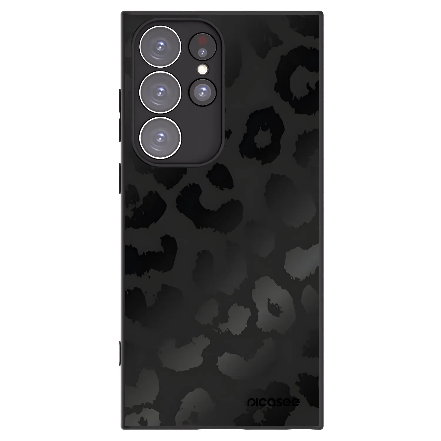Picasee Samsung Galaxy S23 Ultra 5G Hülle - Schwarzes Silikon - Midnight Leopard