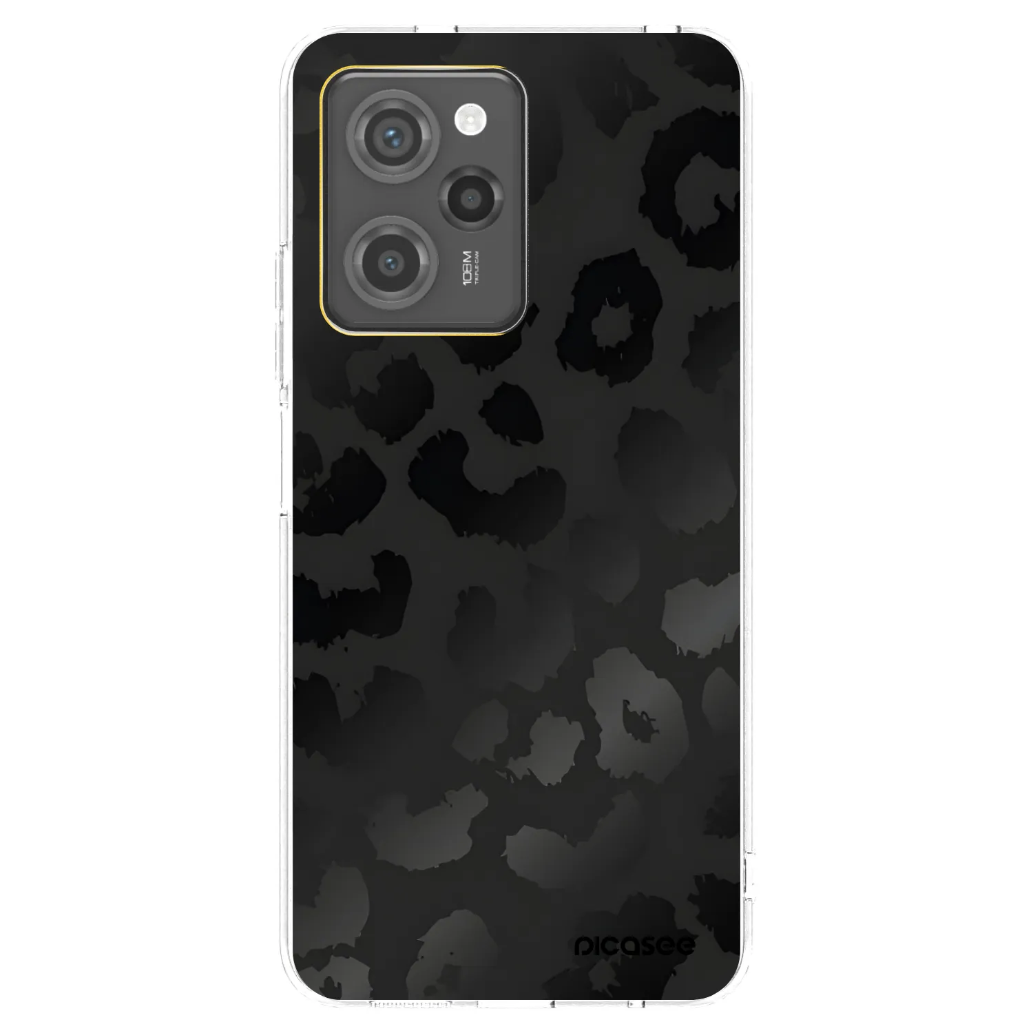 Picasee Xiaomi Poco X5 Pro Hülle - Schwarzes Silikon - Midnight Leopard