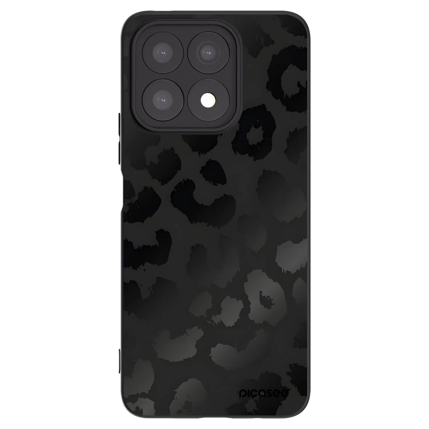 Picasee Honor X8a Hülle - Schwarzes Silikon - Midnight Leopard