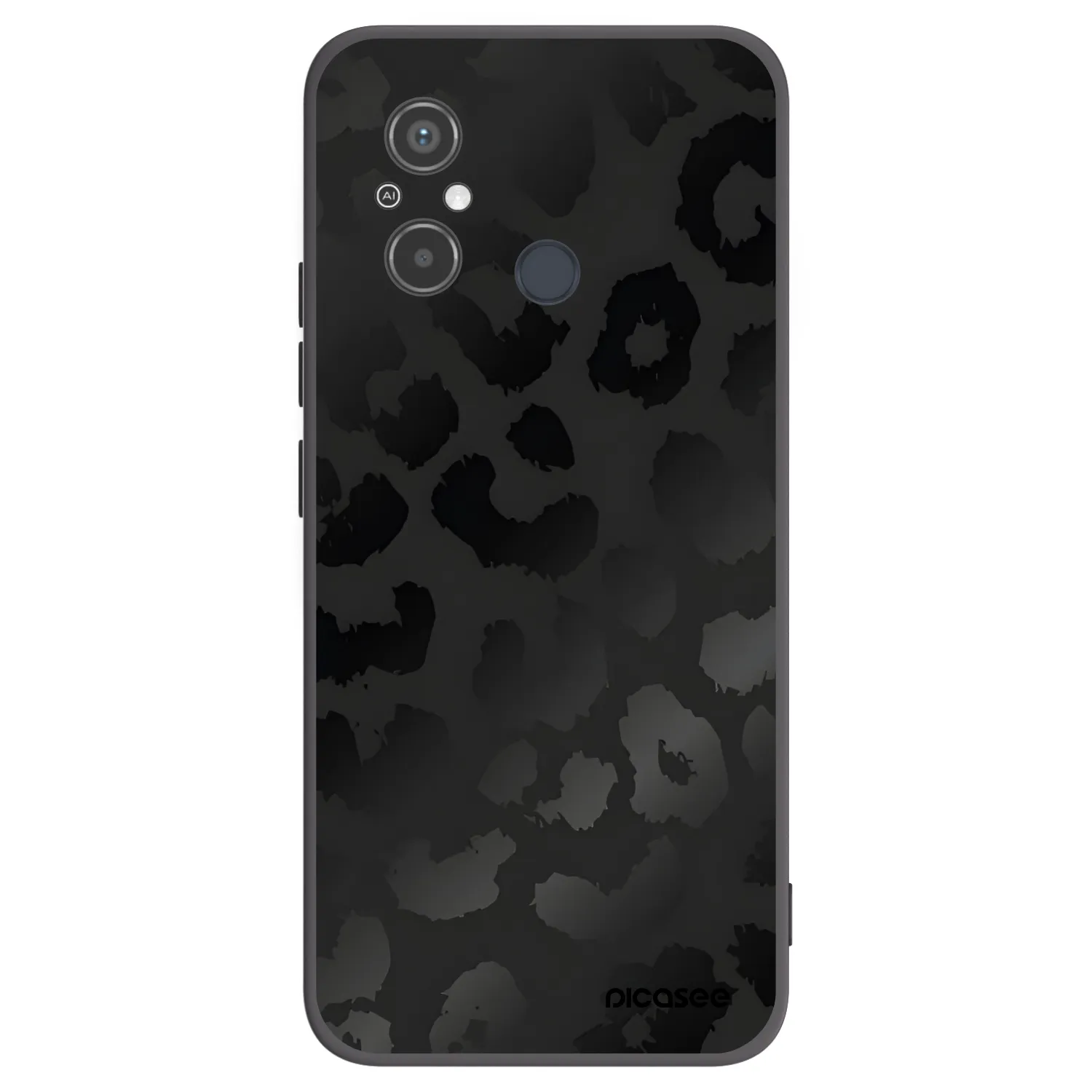 Picasee Xiaomi Redmi 12C Hülle - Schwarzes Silikon - Midnight Leopard