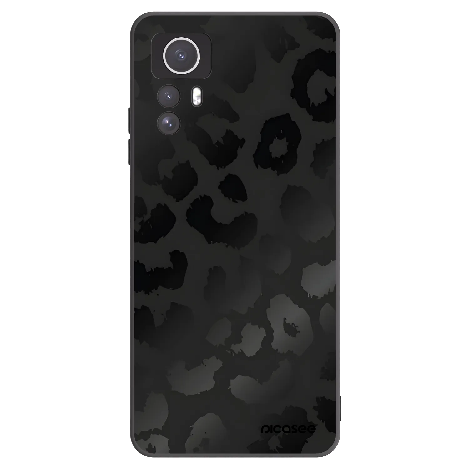 Picasee Xiaomi Redmi Note 12S Hülle - Schwarzes Silikon - Midnight Leopard