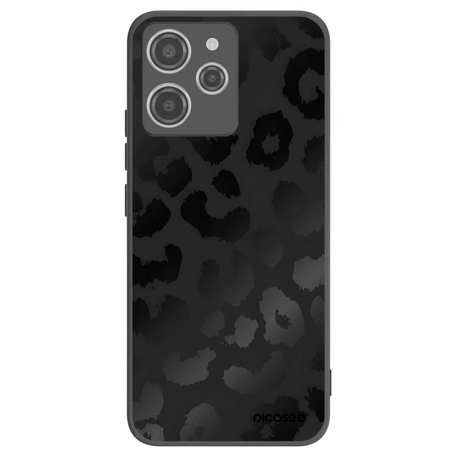 Picasee Xiaomi Redmi 12 4G Hülle - Schwarzes Silikon - Midnight Leopard