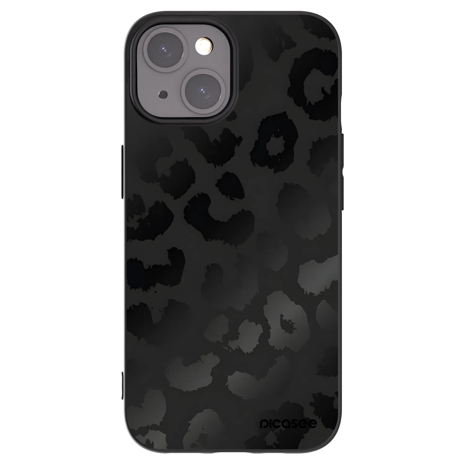 Picasee Apple iPhone 15 Hülle - Schwarzes Silikon - Midnight Leopard