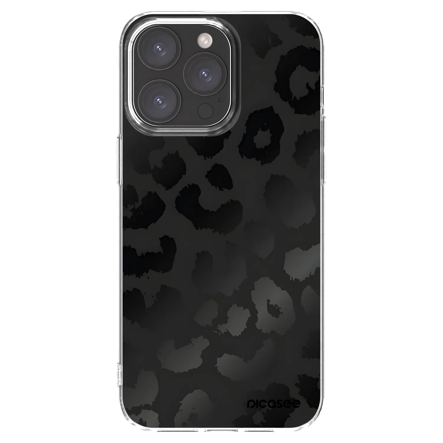 Picasee Apple iPhone 15 Pro Max Hülle - Transparentes Silikon - Midnight Leopard