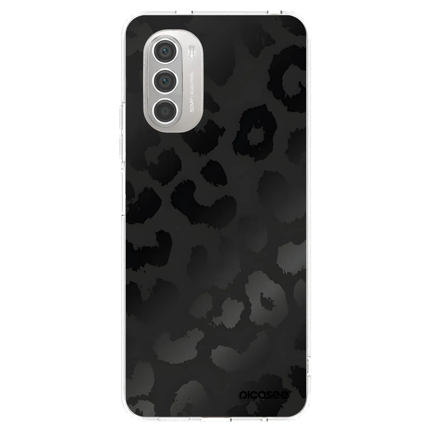 Picasee Motorola Moto G51 Hülle - Transparentes Silikon - Midnight Leopard