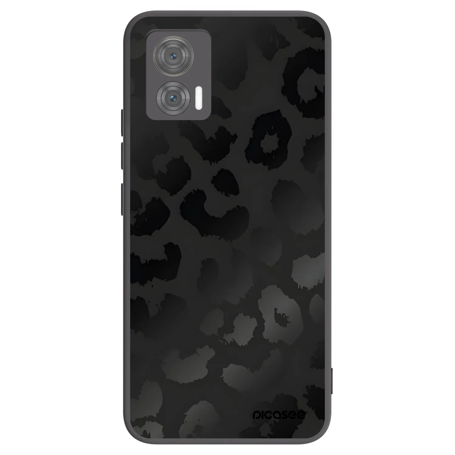 Picasee Motorola Edge 30 Neo Hülle - Schwarzes Silikon - Midnight Leopard