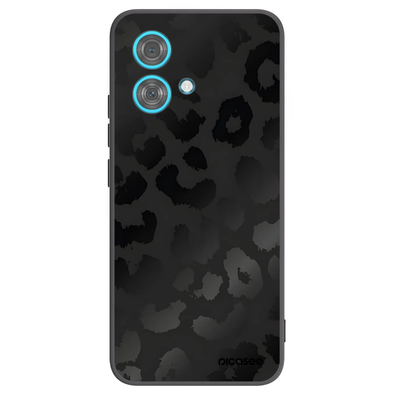 Picasee Motorola Edge 40 Neo Hülle - Schwarzes Silikon - Midnight Leopard