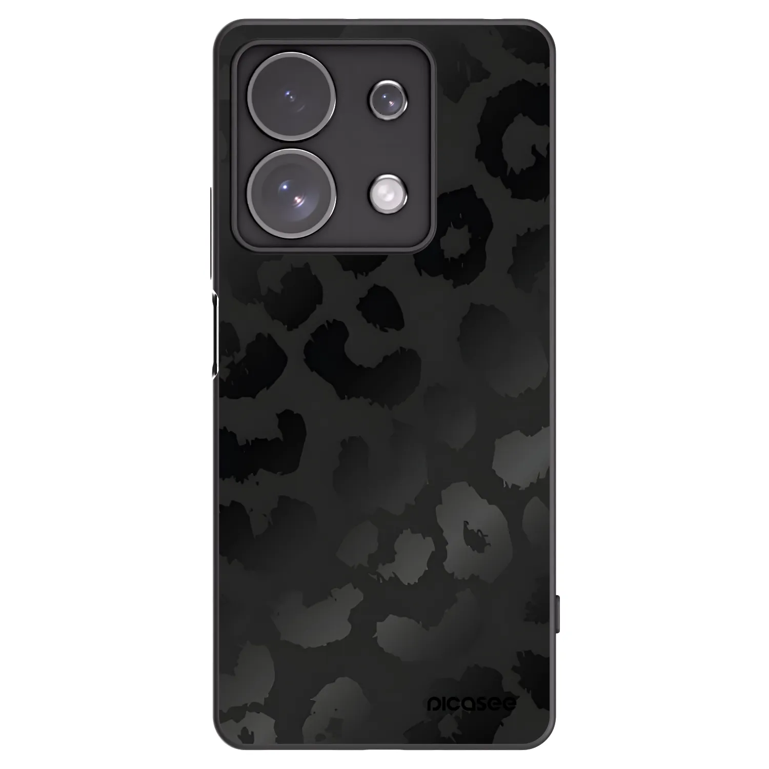 Picasee Xiaomi Redmi Note 13 Pro 4G Hülle - Schwarzes Silikon - Midnight Leopard