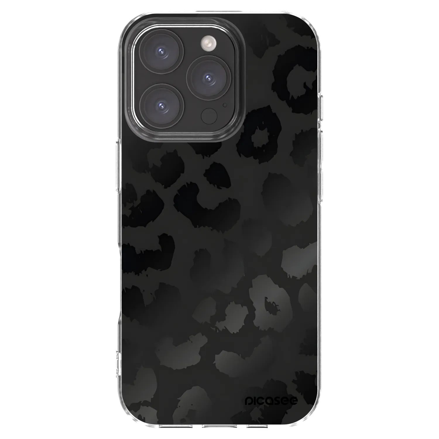 Picasee Apple iPhone 16 Pro Hülle - Transparentes Silikon - Midnight Leopard