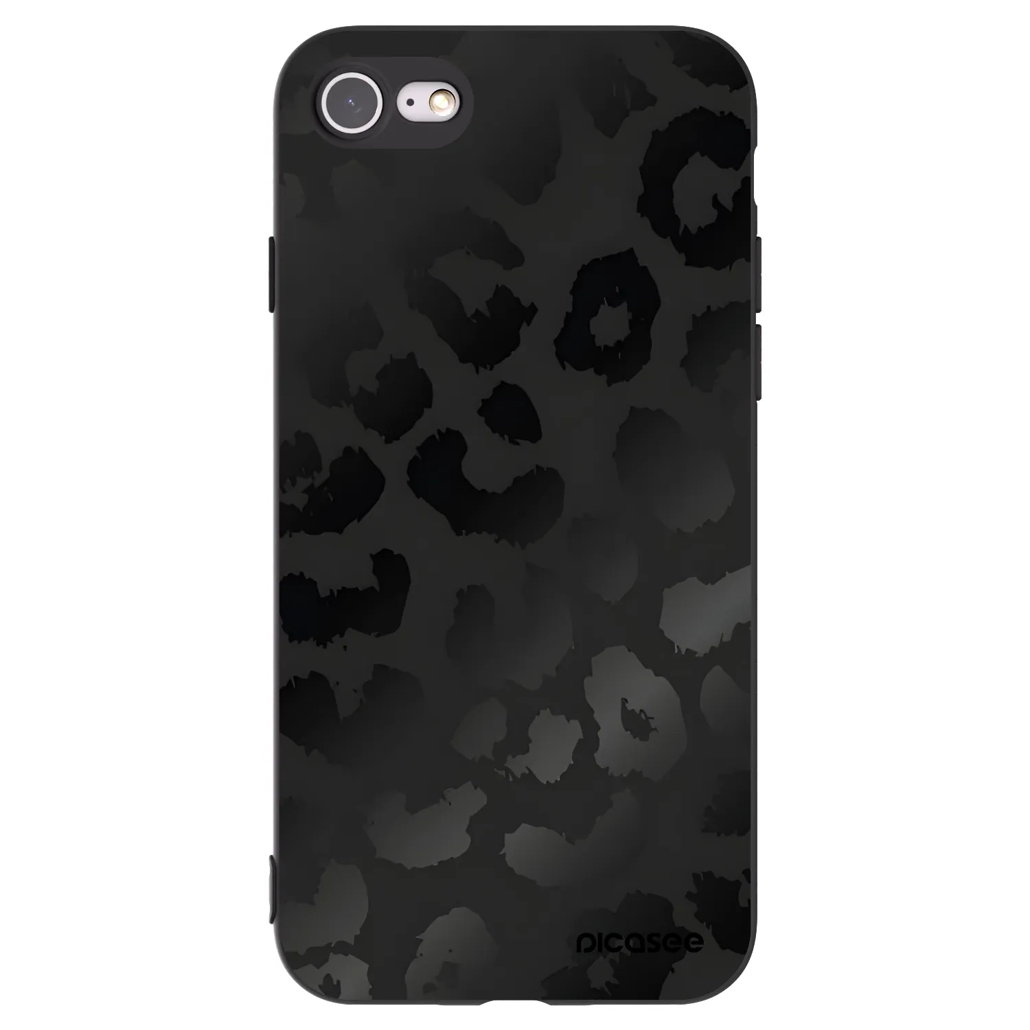 Picasee Apple iPhone 8 Hülle - Schwarzes Silikon - Midnight Leopard