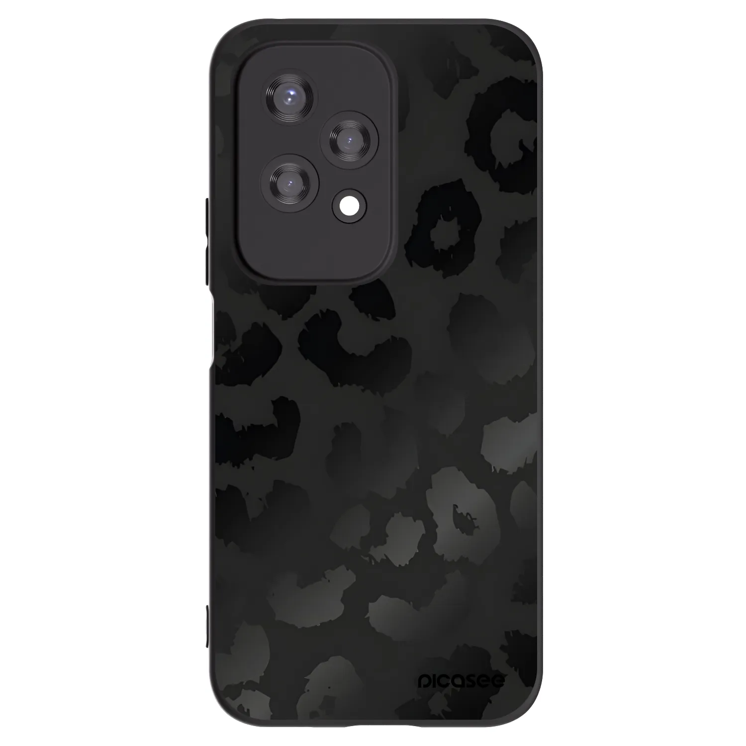 Picasee Honor 200 Lite Hülle - Schwarzes Silikon - Midnight Leopard