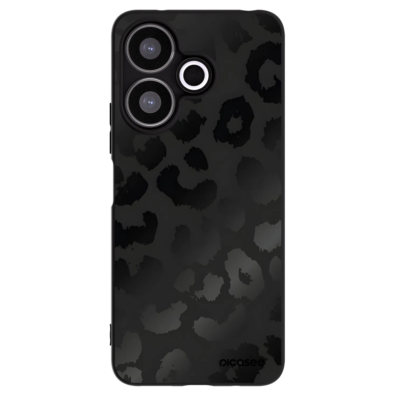 Picasee Xiaomi Redmi 13 4G Hülle - Schwarzes Silikon - Midnight Leopard