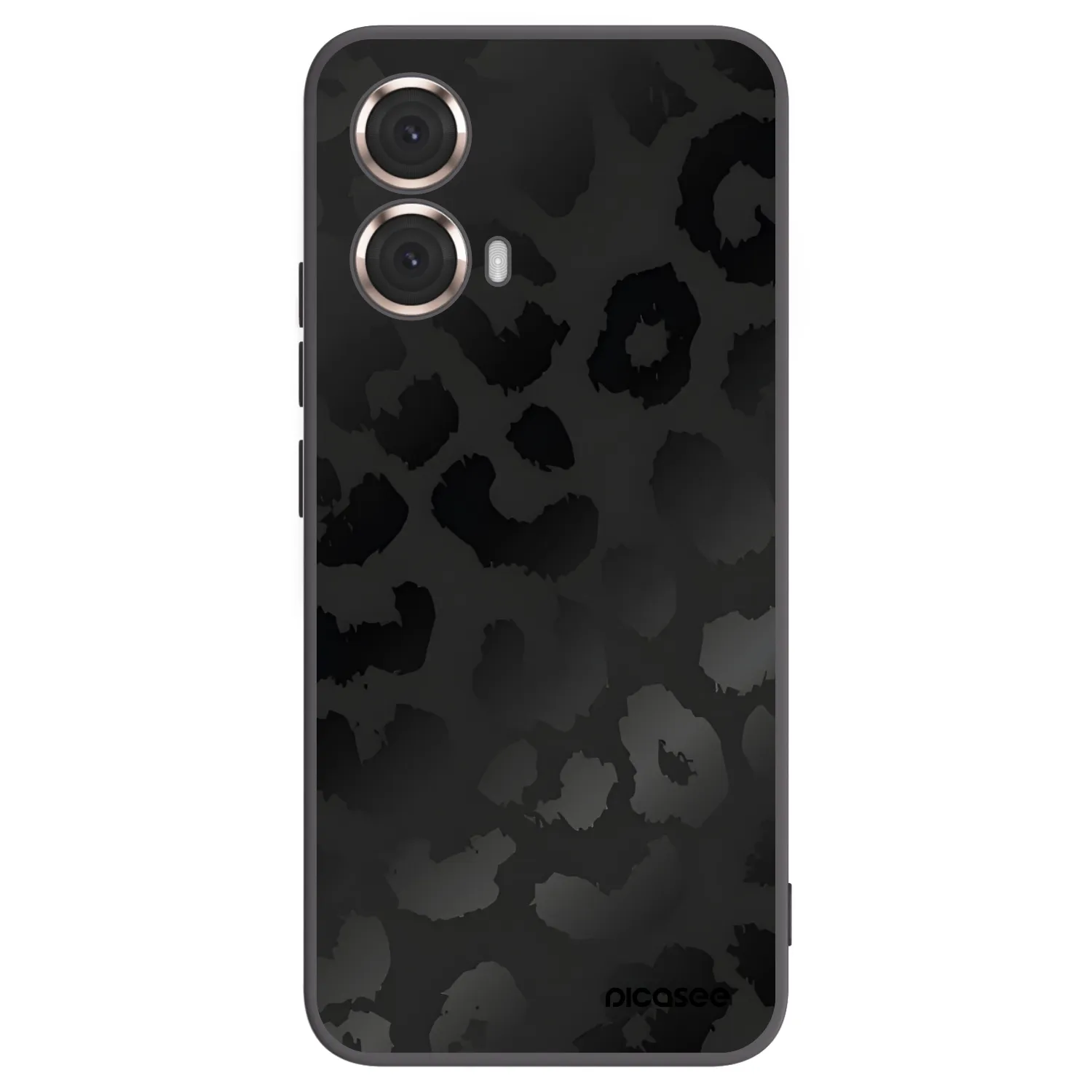 Picasee Motorola Moto G85 Hülle - Schwarzes Silikon - Midnight Leopard