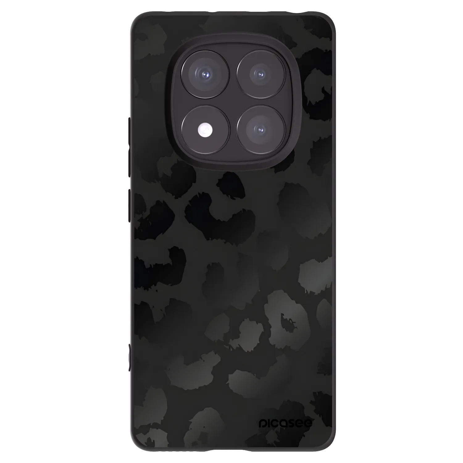 Picasee Xiaomi Redmi Note 14 Pro 5G Hülle - Schwarzes Silikon - Midnight Leopard