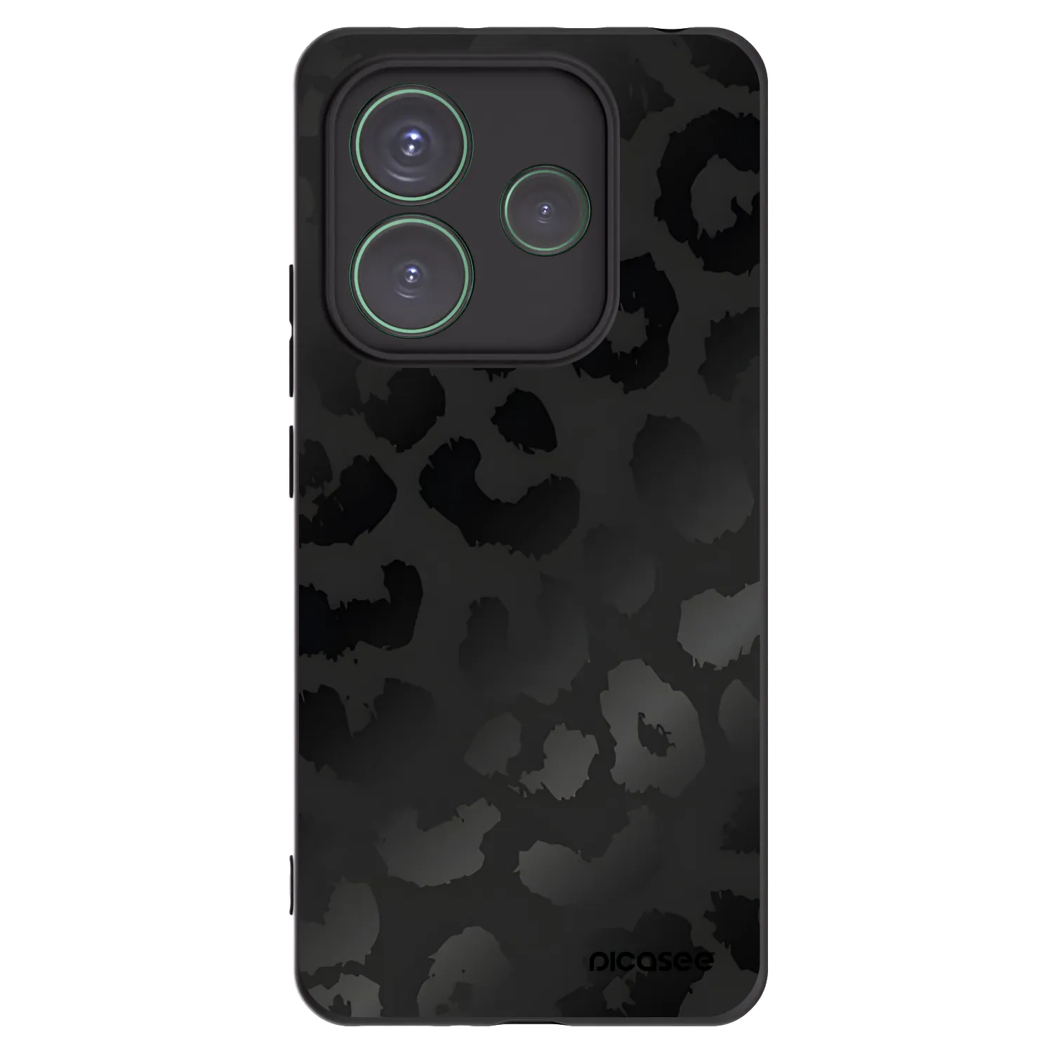 Picasee Xiaomi Redmi Note 14 5G Hülle - Schwarzes Silikon - Midnight Leopard