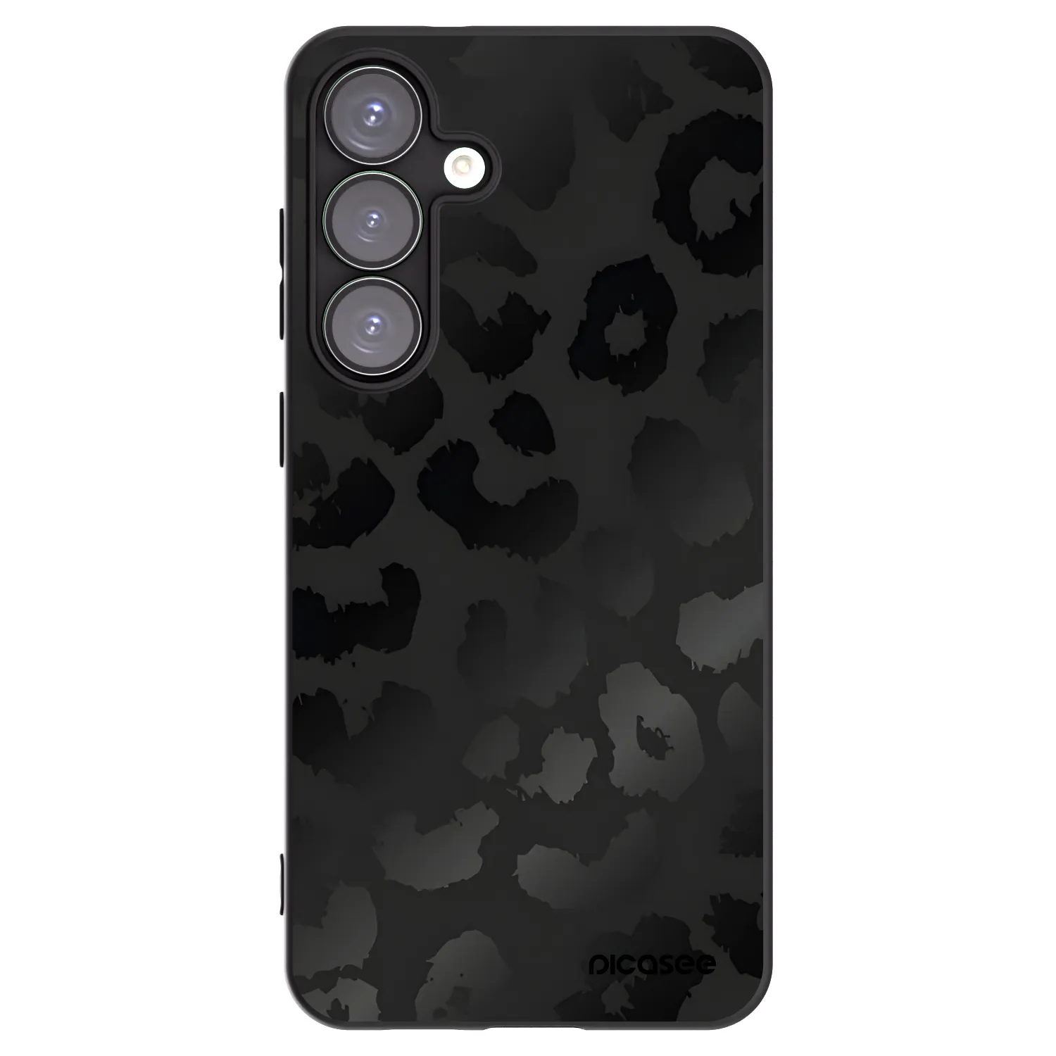 Picasee Samsung Galaxy S25+ 5G Hülle - Schwarzes Silikon - Midnight Leopard