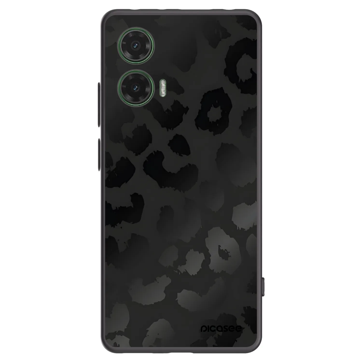 Picasee Motorola Moto G35 5G Hülle - Schwarzes Silikon - Midnight Leopard