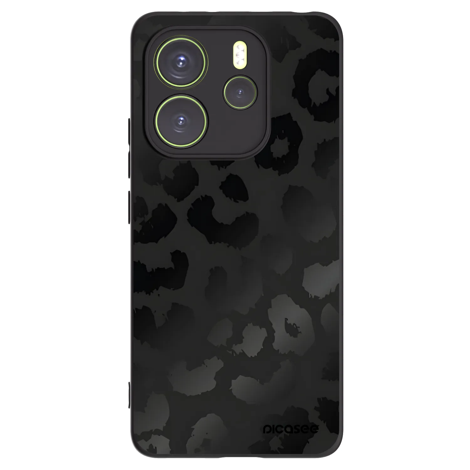 Picasee Xiaomi Redmi Note 14 4G Hülle - Schwarzes Silikon - Midnight Leopard