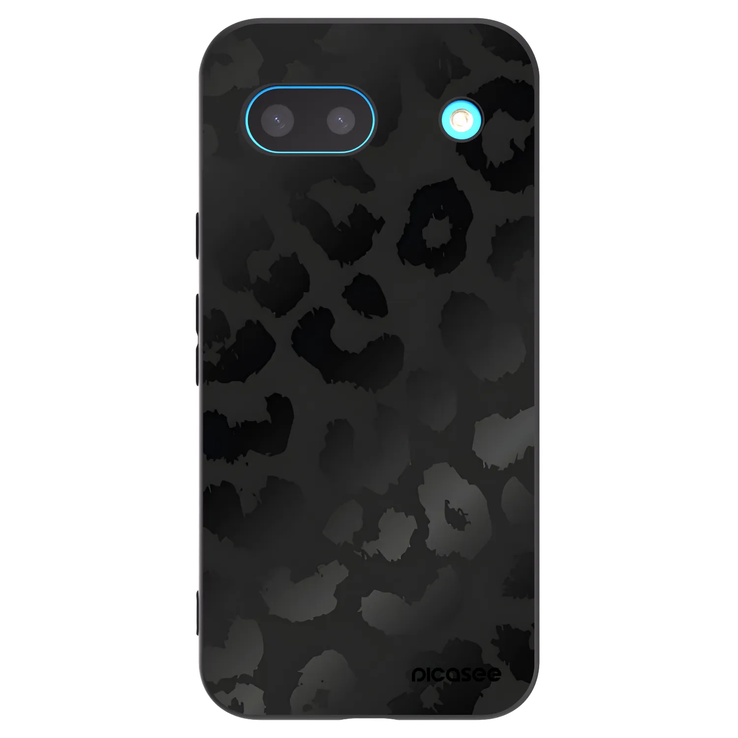 Picasee Google Pixel 8a Hülle - Schwarzes Silikon - Midnight Leopard