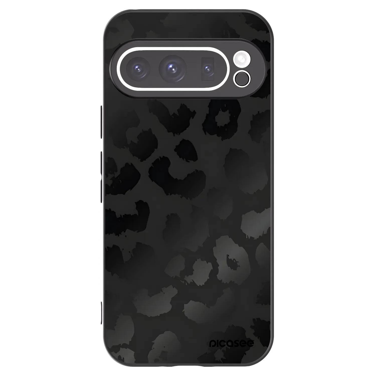 Picasee Google Pixel 9 Pro Hülle - Schwarzes Silikon - Midnight Leopard