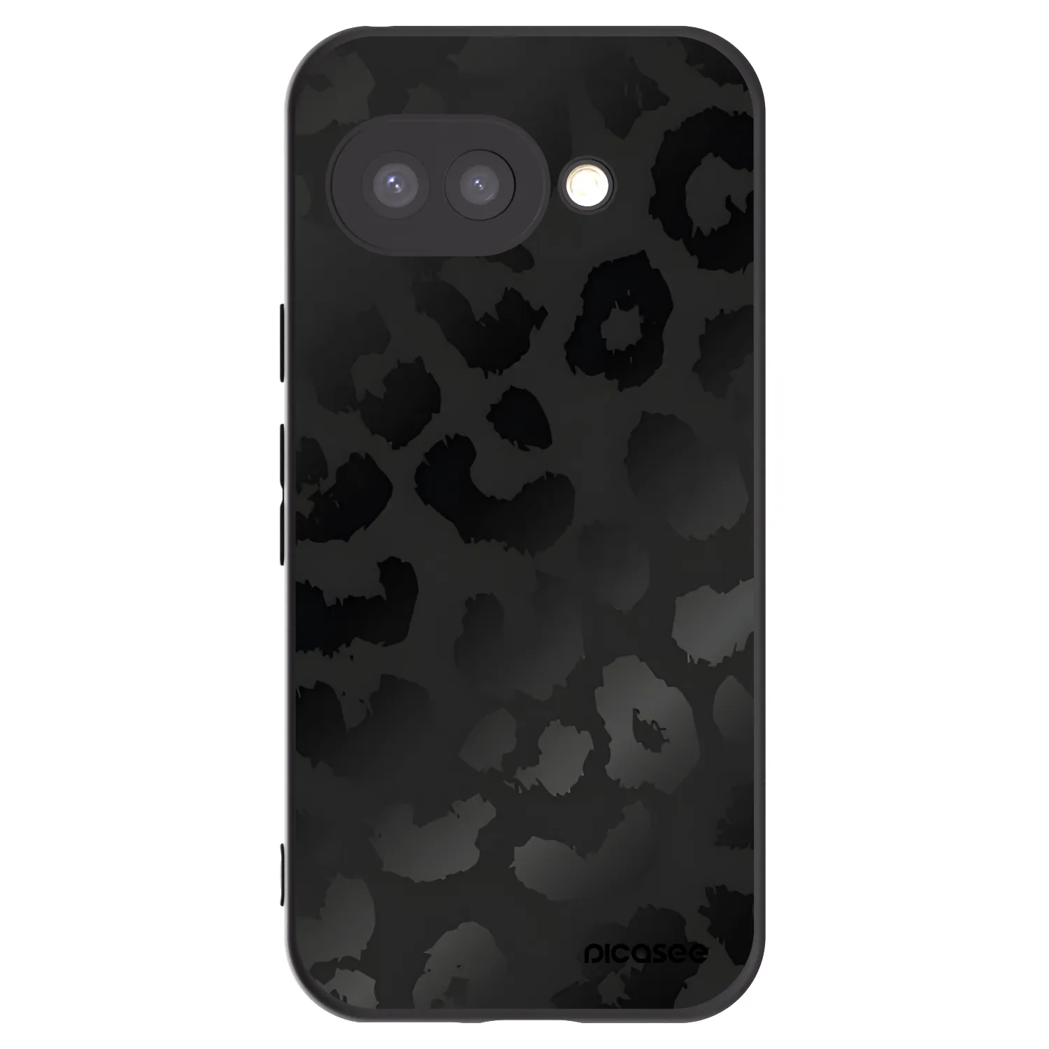 Picasee Google Pixel 9a Hülle - Schwarzes Silikon - Midnight Leopard
