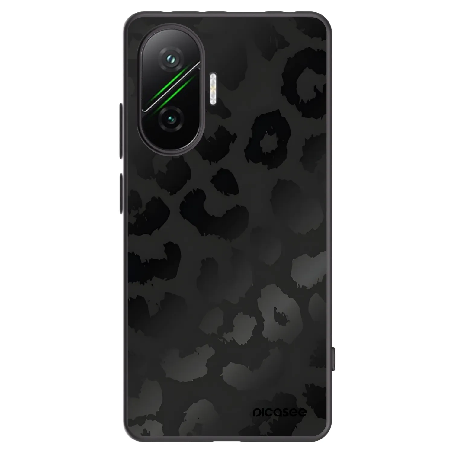Picasee Xiaomi Poco F7 5G Hülle - Schwarzes Silikon - Midnight Leopard