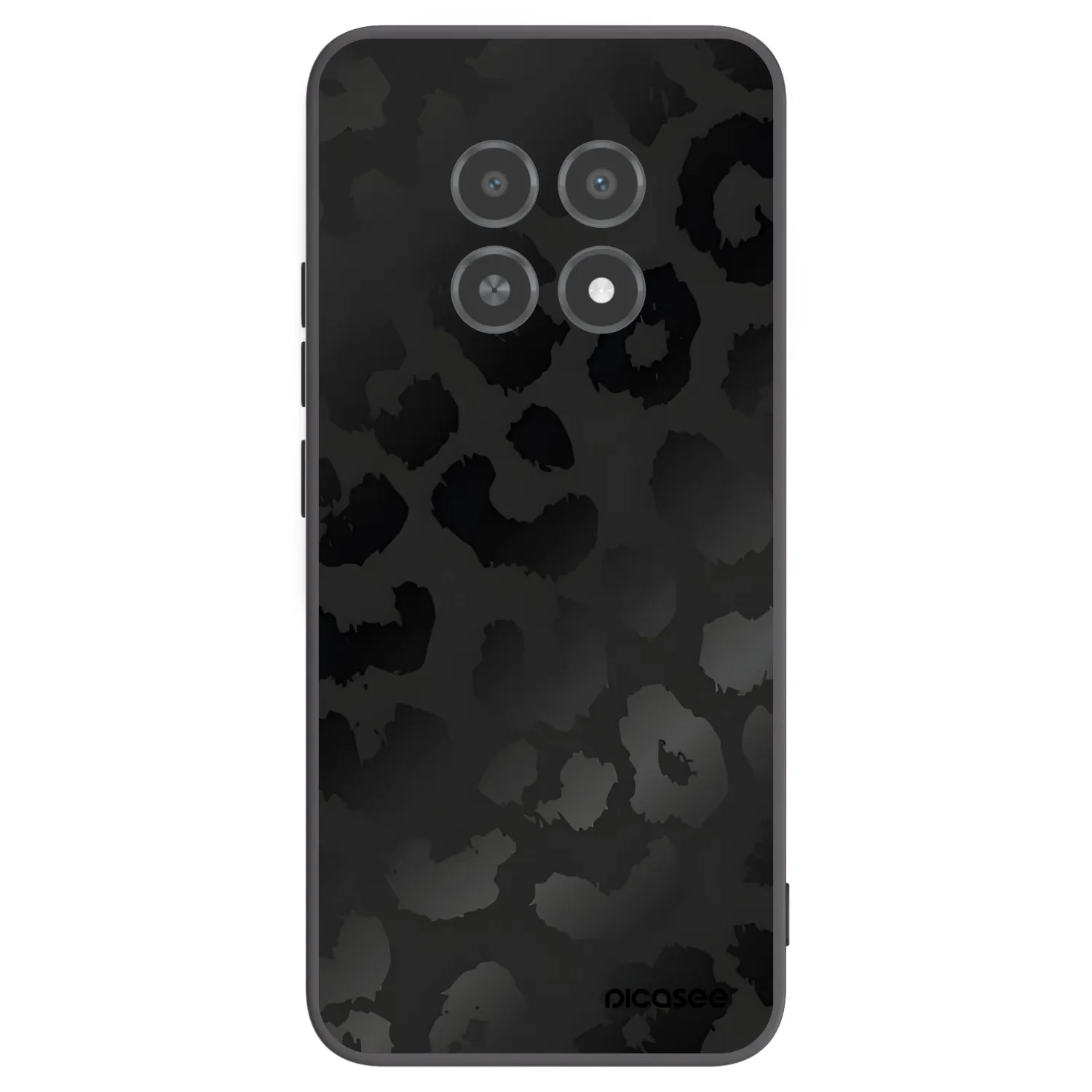 Picasee Realme 12X Hülle - Schwarzes Silikon - Midnight Leopard