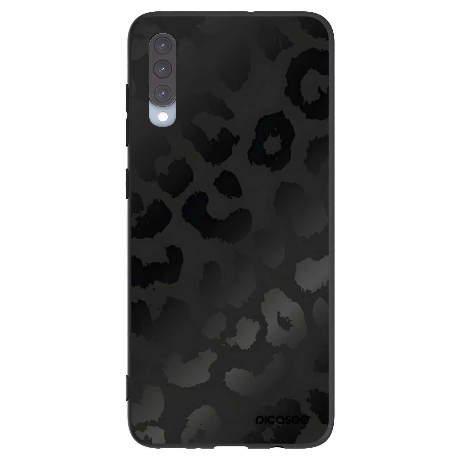 Picasee Samsung Galaxy A70 A705F Hülle - Schwarzes Silikon - Midnight Leopard