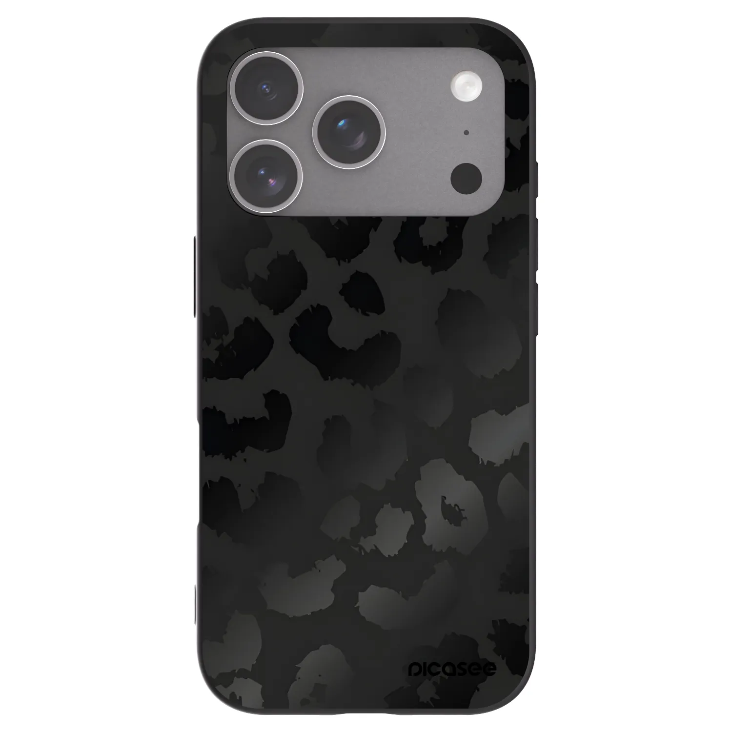 Picasee Apple iPhone 18 Pro Hülle - Schwarzes Silikon - Midnight Leopard