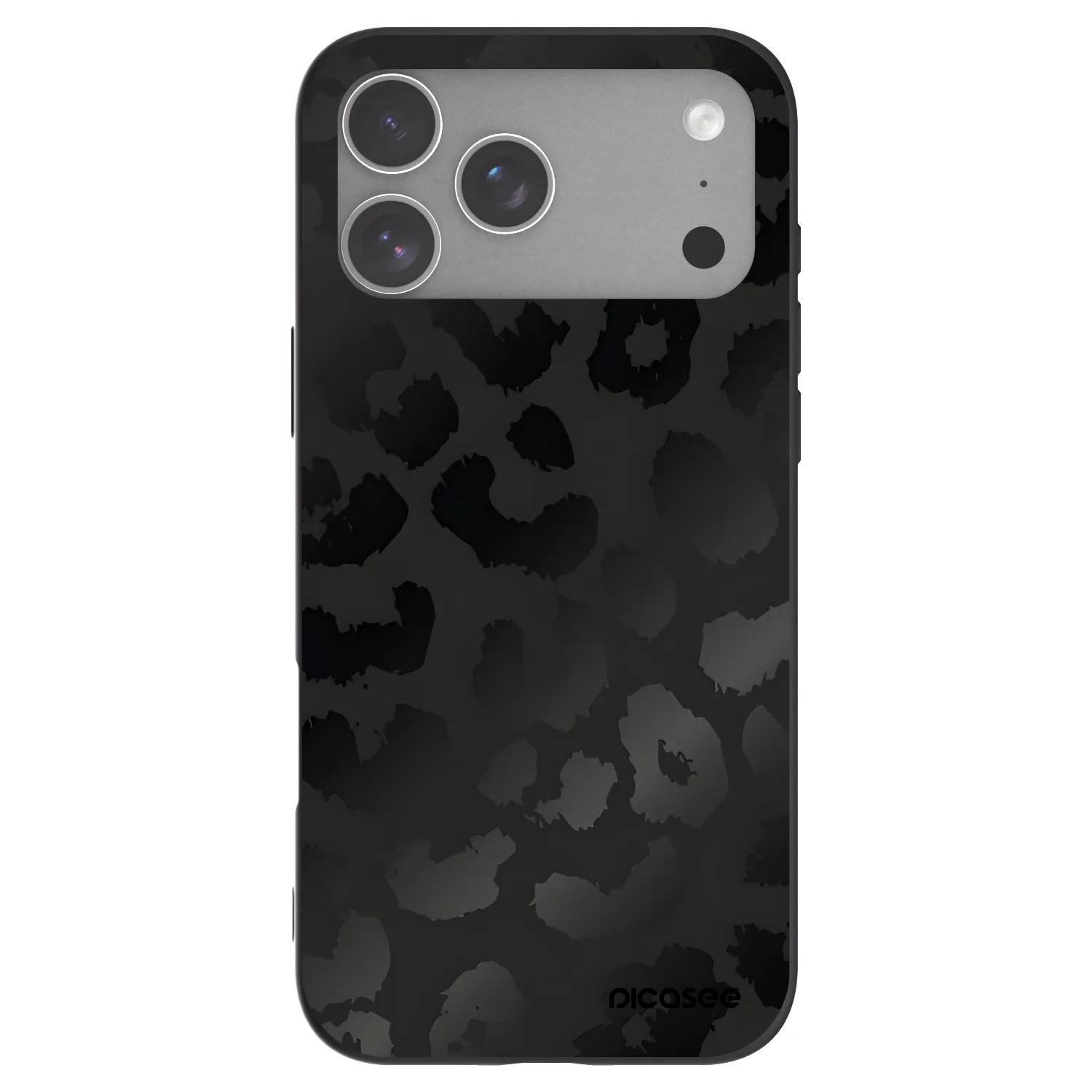 Picasee Apple iPhone 18 Pro Max Hülle - Schwarzes Silikon - Midnight Leopard