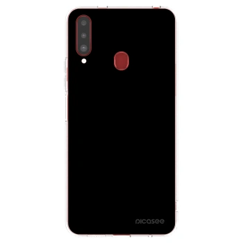 Picasee Samsung Galaxy A20s Hülle - Transparentes Silikon - Black Bliss