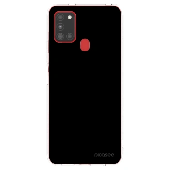 Picasee Samsung Galaxy A21s Hülle - Transparentes Silikon - Black Bliss