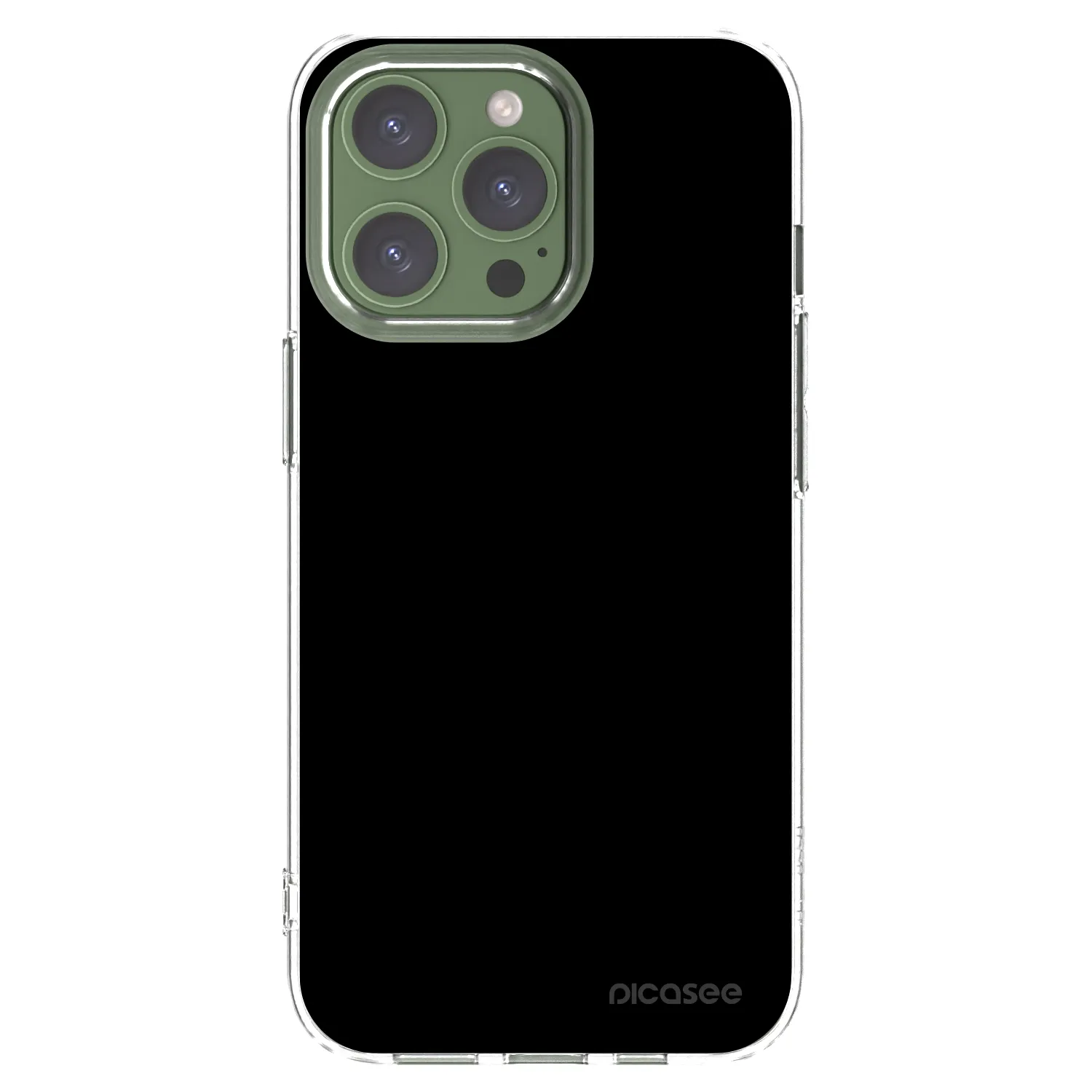 Picasee Apple iPhone 13 Pro Hülle - Transparentes Silikon - Black Bliss
