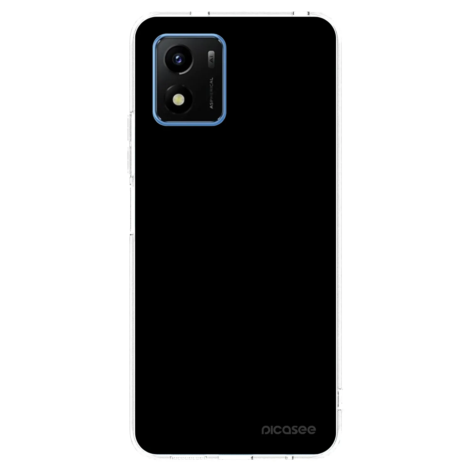 Picasee Vivo Y01 Hülle - Transparentes Silikon - Black Bliss