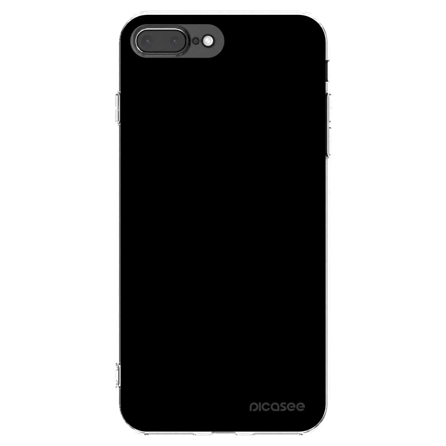 Picasee Apple iPhone 8 Plus Hülle - Transparentes Silikon - Black Bliss