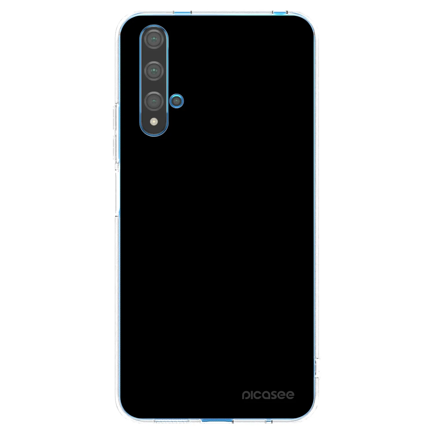 Picasee Huawei Nova 5T Hülle - Transparentes Silikon - Black Bliss