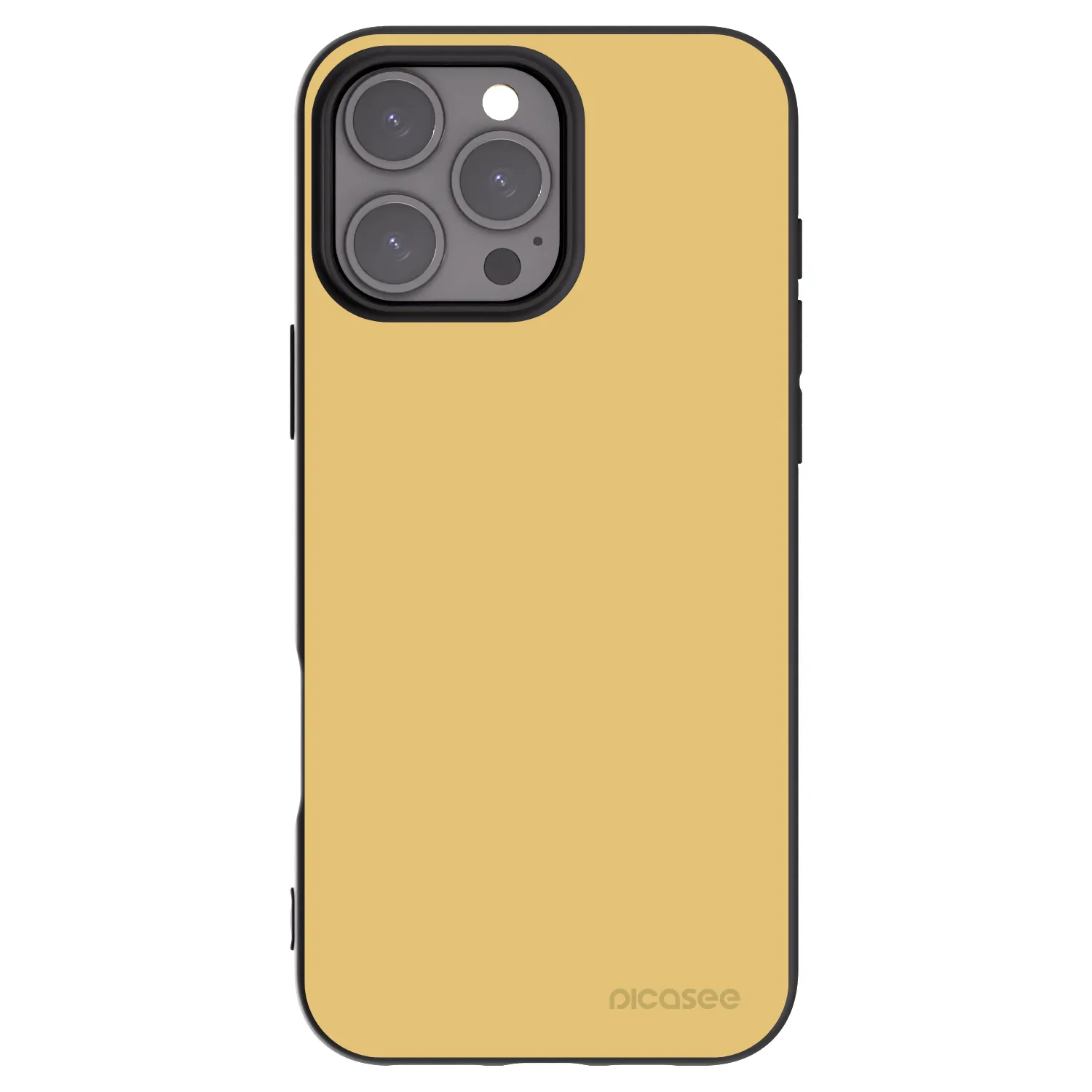 Picasee Apple iPhone 16 Pro Max Hülle - Schwarzes Silikon - Canary Crystal