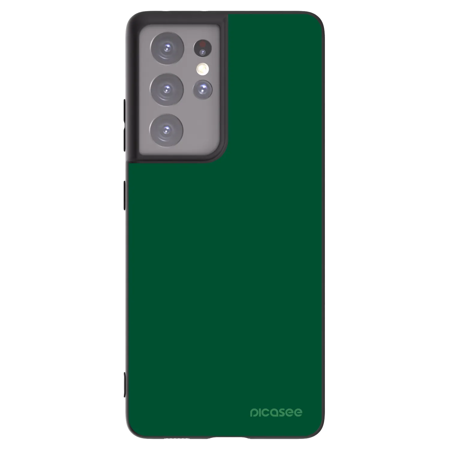 Picasee Samsung Galaxy S21 Ultra 5G G998B Hülle - Schwarzes Silikon - Green Gleam