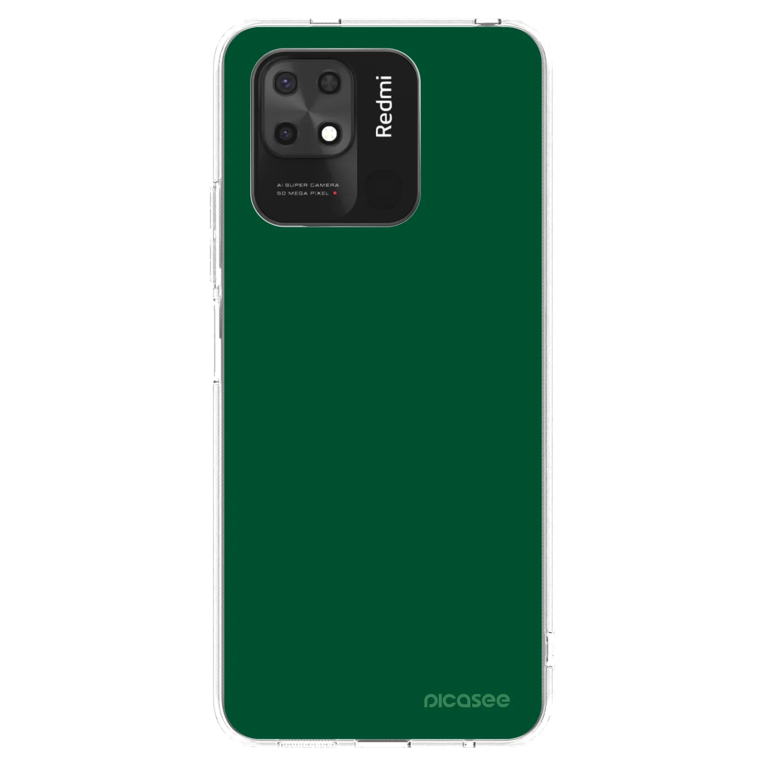 Picasee Xiaomi Redmi 10C Hülle - Transparentes Silikon - Green Gleam
