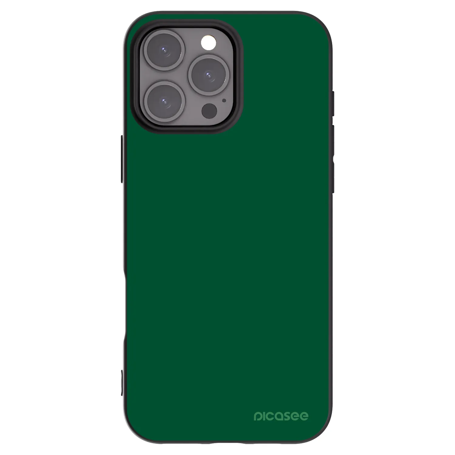 Picasee Apple iPhone 16 Pro Max Hülle - Schwarzes Silikon - Green Gleam
