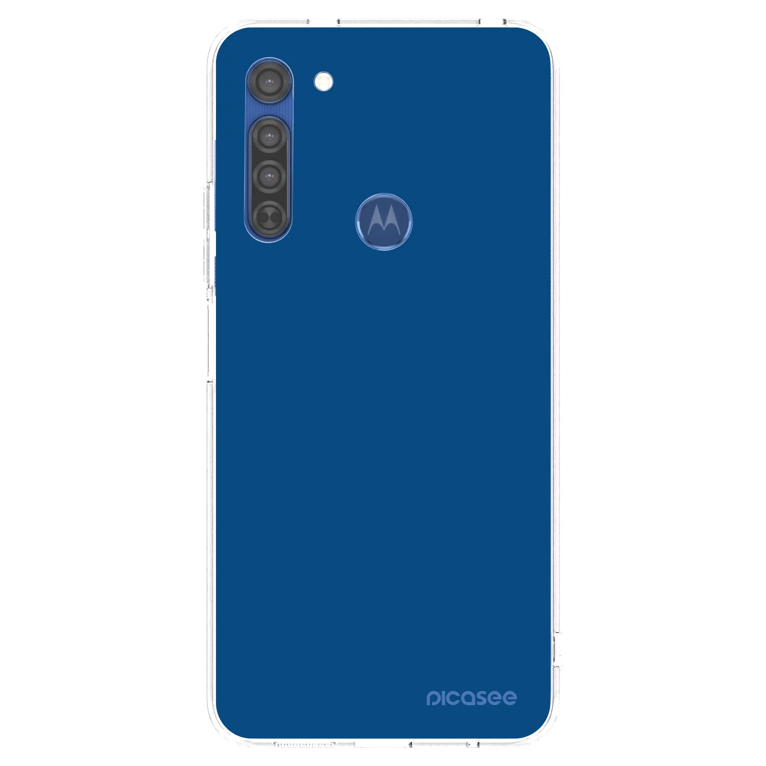 Picasee Motorola Moto G8 Hülle - Transparentes Silikon - Navy Blue
